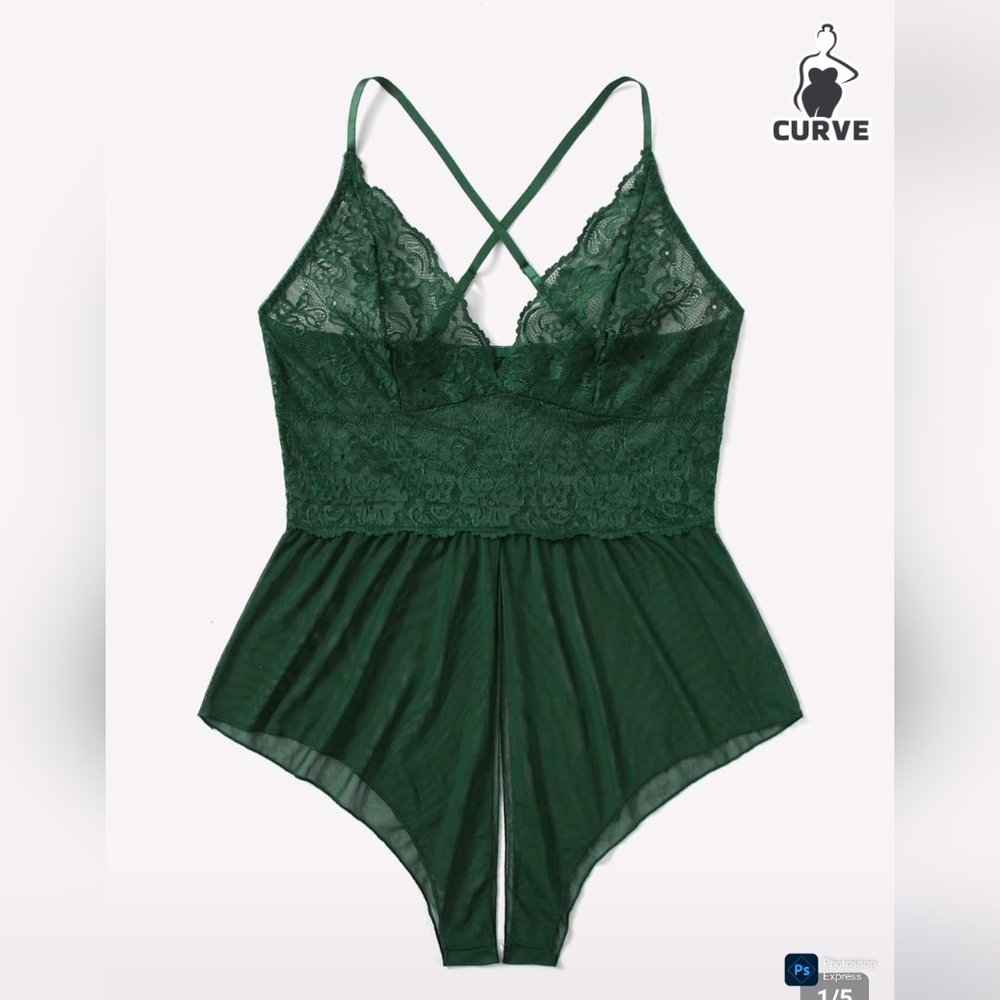 Green Lace Romper